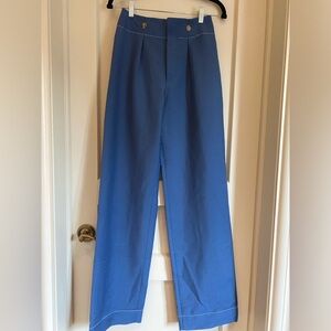 Lanvin peacock blue tailored pants size 36
